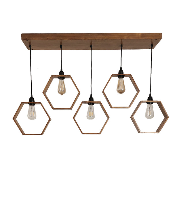 Hexagram Brown 5 Series Hanging Lamp