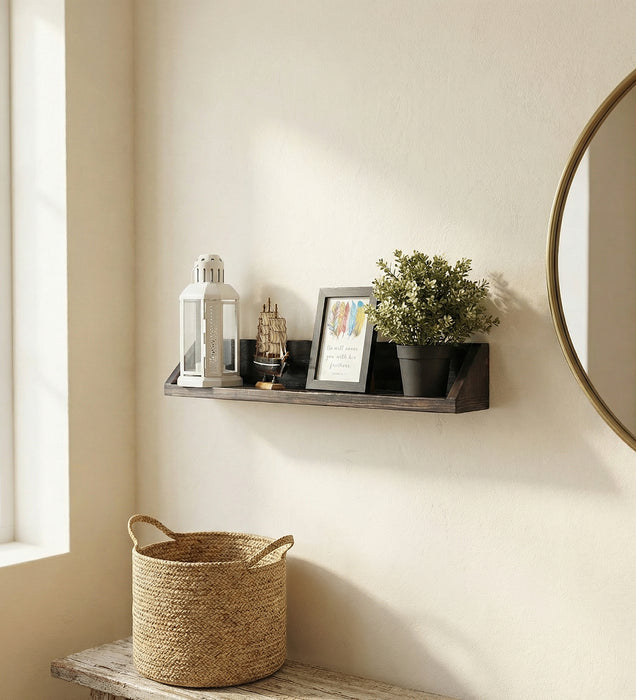 Ivan Wooden Wall Shelf Organiser
