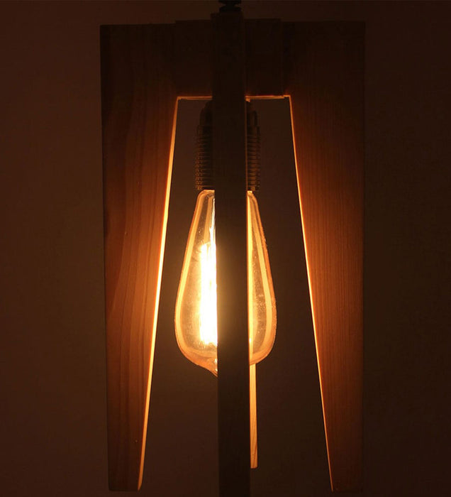 Jet Beige Wooden Single Hanging Lamp