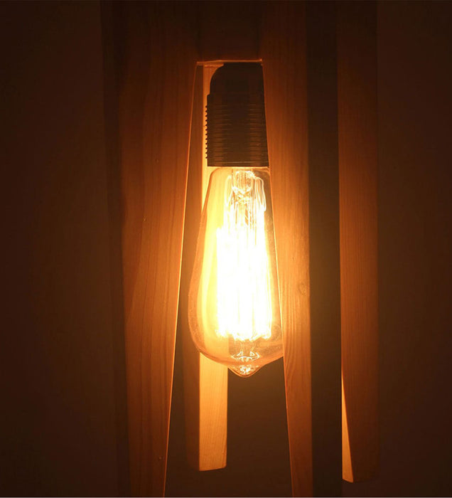 Jet Beige Wooden Single Hanging Lamp