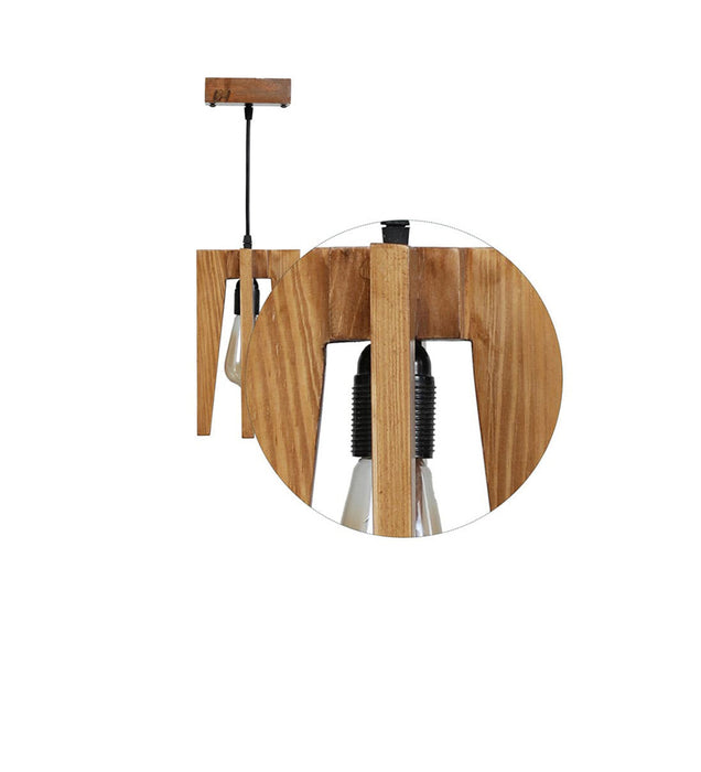 Jet Brown Wooden Single Hanging Lamp