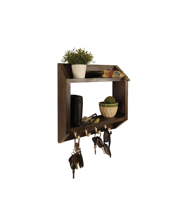 Kingston Wooden Wall Shelf Organiser with Key Holders