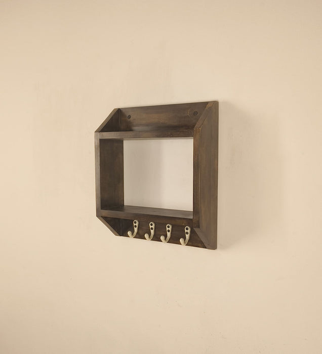 Kingston Wooden Wall Shelf Organiser with Key Holders