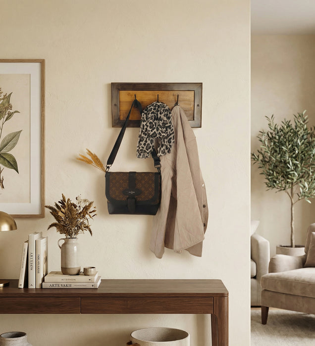 LESTER Wooden Wall Coat Hanger cum Key Holders