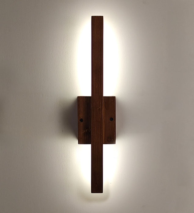 Lineo Brown Wooden LED Wall Light