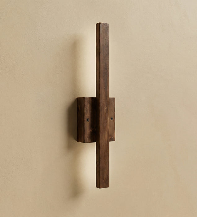 Lineo Brown Wooden LED Wall Light