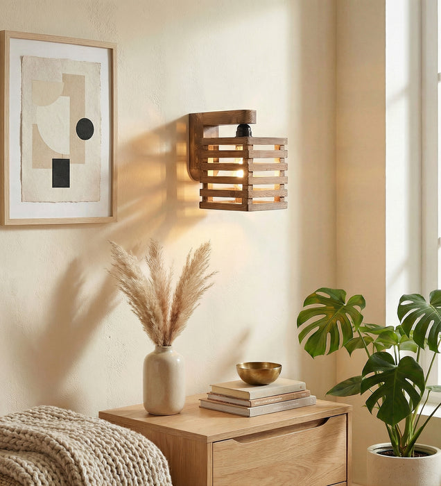 Lyon Brown Wooden Wall Light