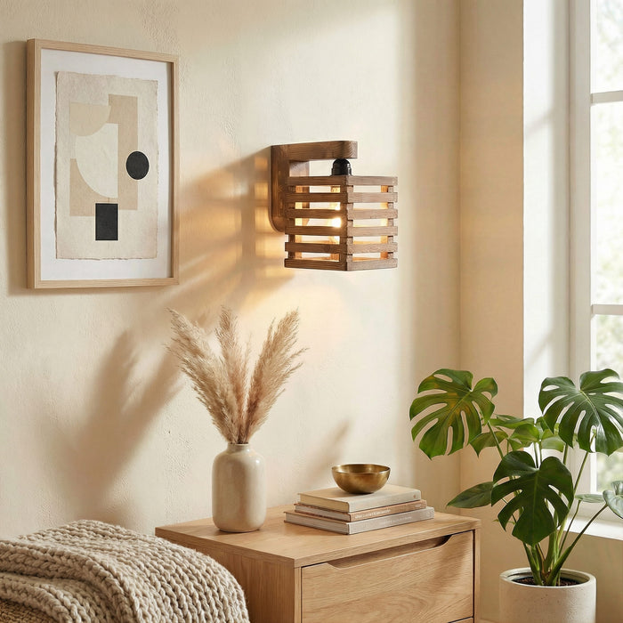 Lyon Brown Wooden Wall Light
