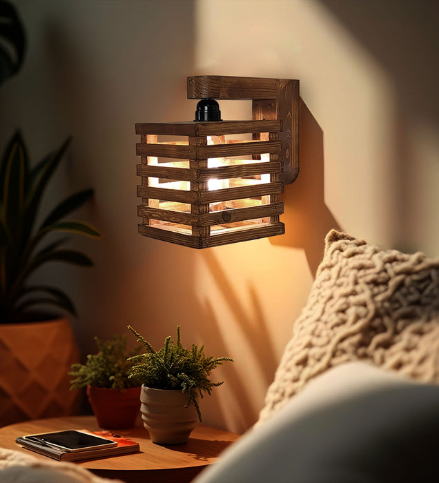 Lyon Brown Wooden Wall Light