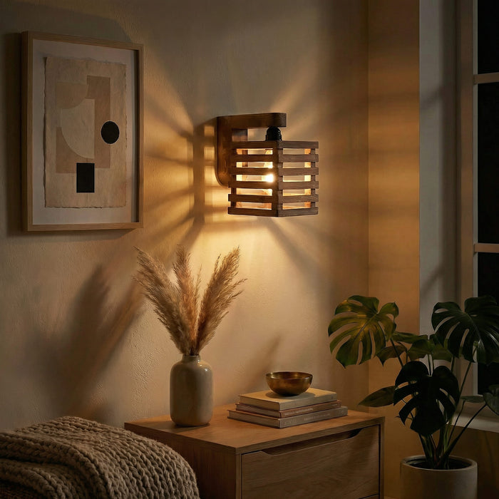 Lyon Brown Wooden Wall Light