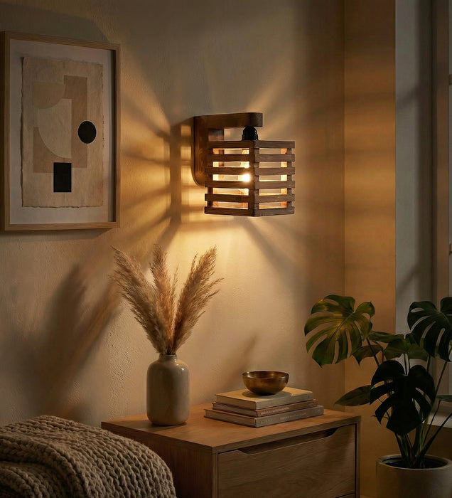 Lyon Brown Wooden Wall Light