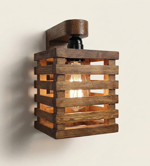 Lyon Brown Wooden Wall Light