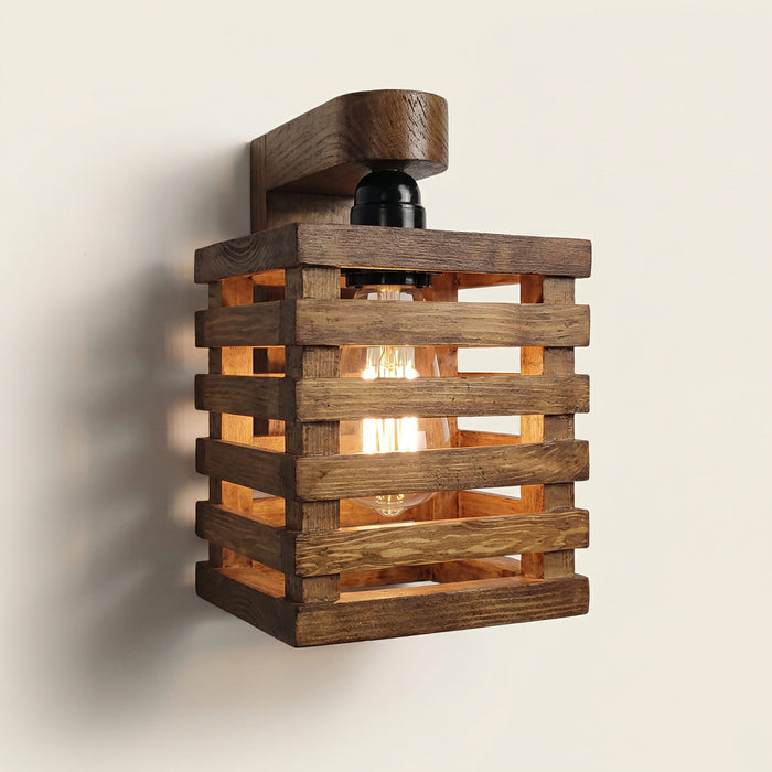 Lyon Brown Wooden Wall Light