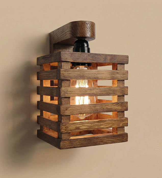 Lyon Brown Wooden Wall Light