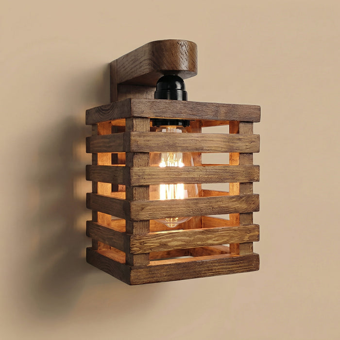 Lyon Brown Wooden Wall Light