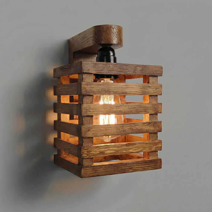 Lyon Brown Wooden Wall Light