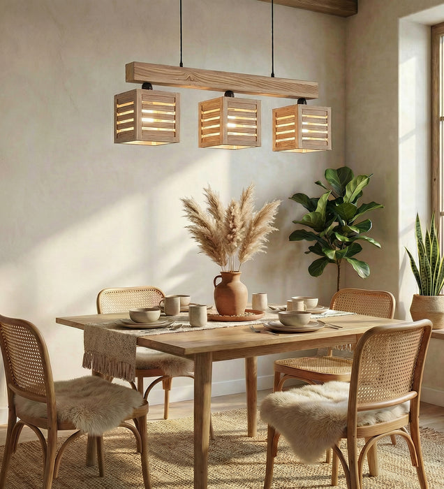 Lyon Beige Wooden Series Hanging Lamp