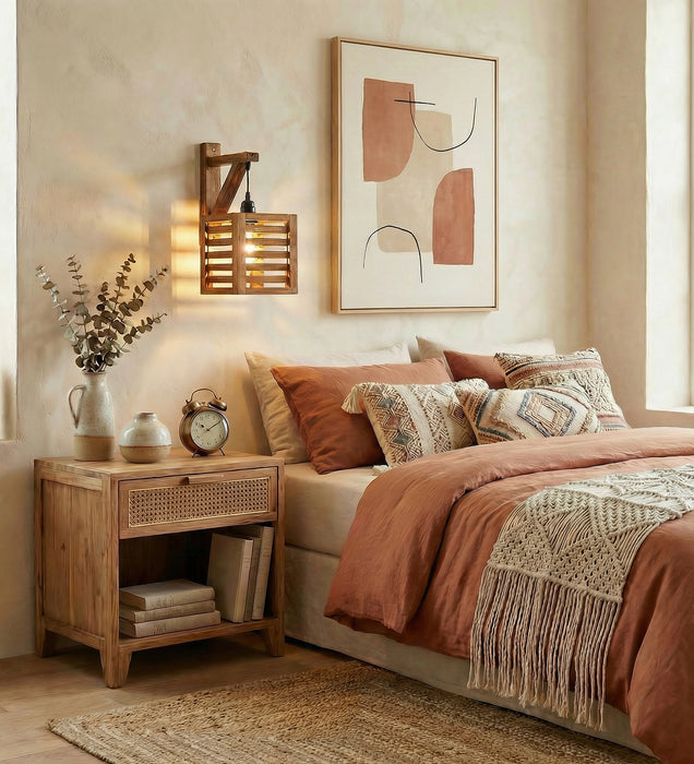 Lyon L Brown Wooden Wall Light