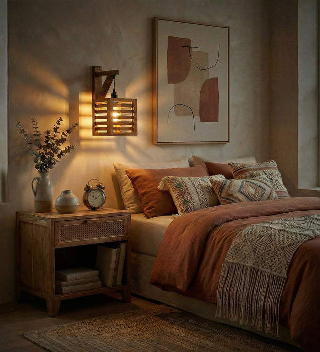 Lyon L Brown Wooden Wall Light