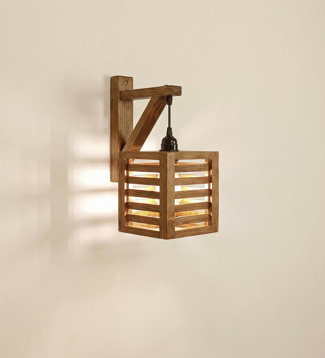 Lyon L Brown Wooden Wall Light