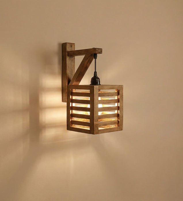 Lyon L Brown Wooden Wall Light