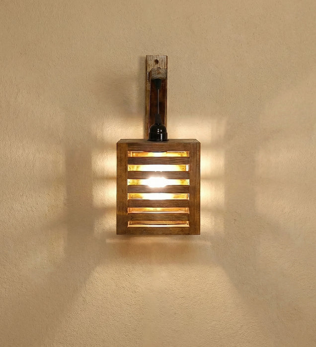 Lyon L Brown Wooden Wall Light