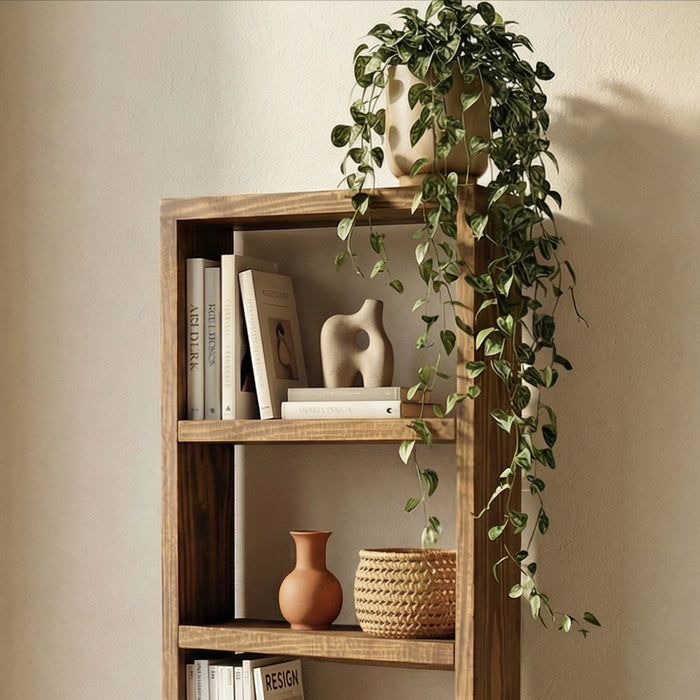 Mart 3 Tier Brown Solid Wood End Table