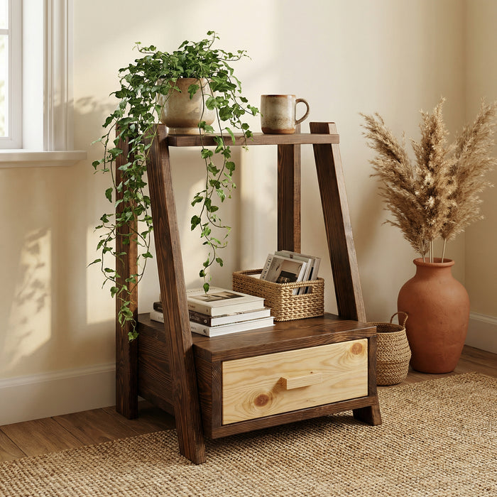 Max Brown Solid Wood End Table