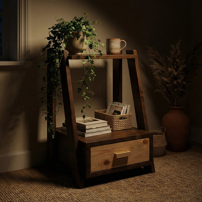 Max Brown Solid Wood End Table