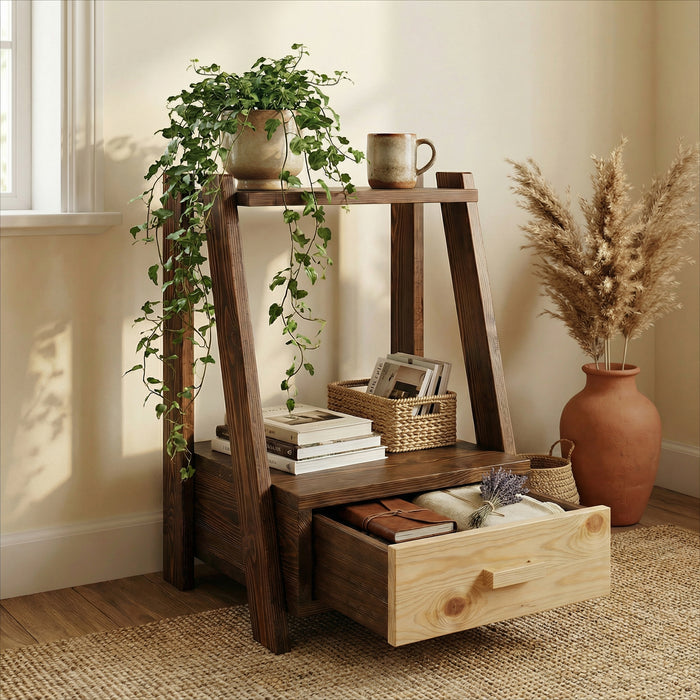 Max Brown Solid Wood End Table