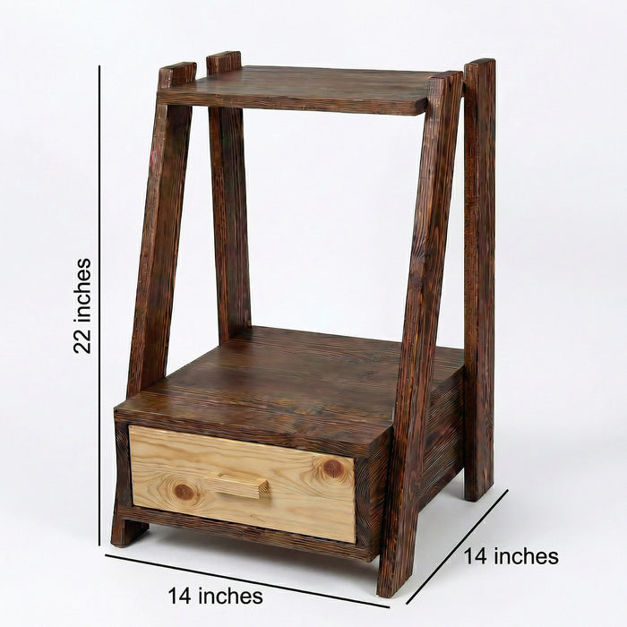 Max Brown Solid Wood End Table