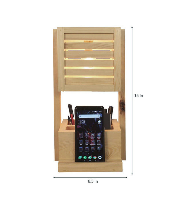 Minister Wooden Table Lamp With Desk Organiser