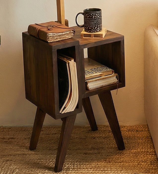 Noel Wooden Floor Lamp with Brown Base and Jute Fabric Lampshade