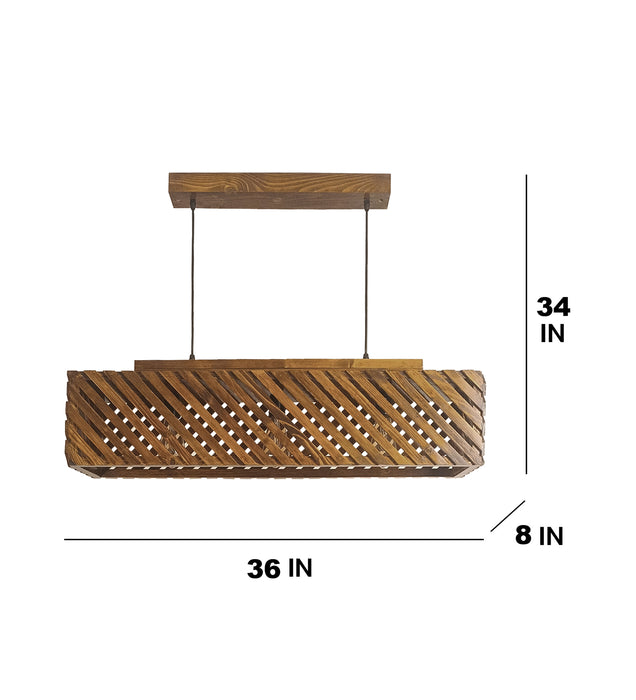 Oblique 36 Centrum Brown Wooden 3 Series Hanging Lamp