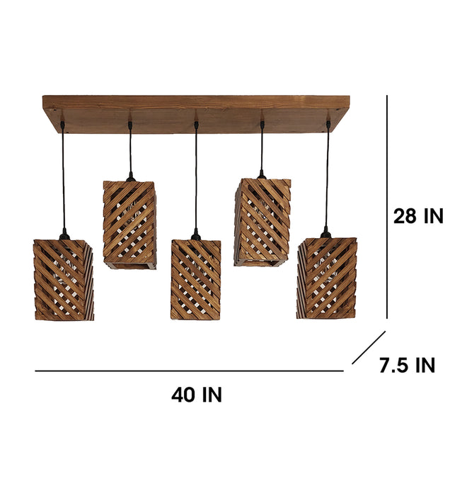 Oblique Brown 5 Series Hanging Lamp