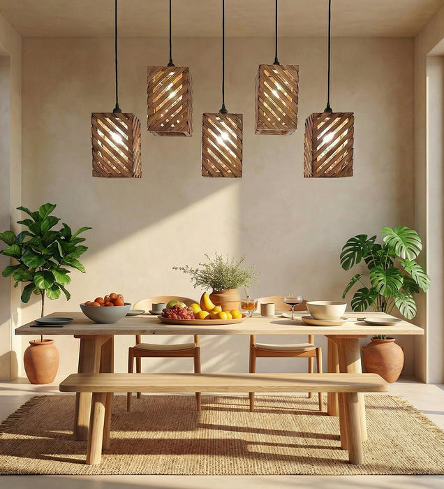 Oblique Brown 5 Series Hanging Lamp
