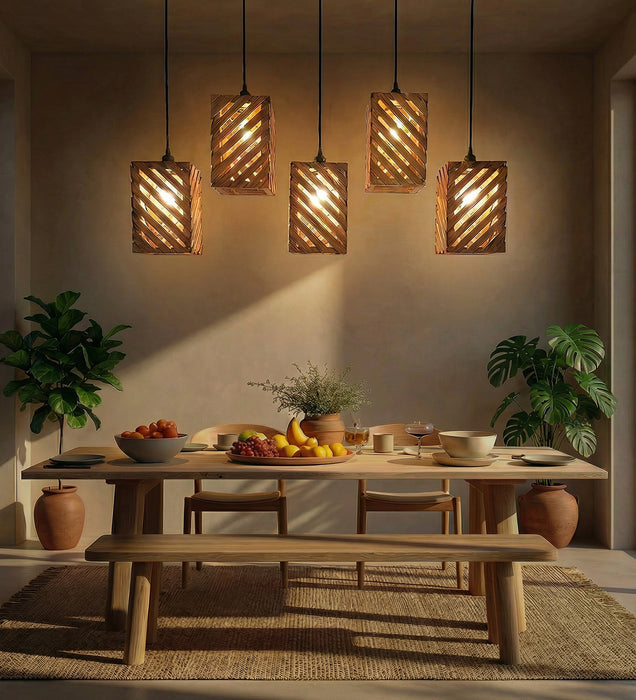 Oblique Brown 5 Series Hanging Lamp