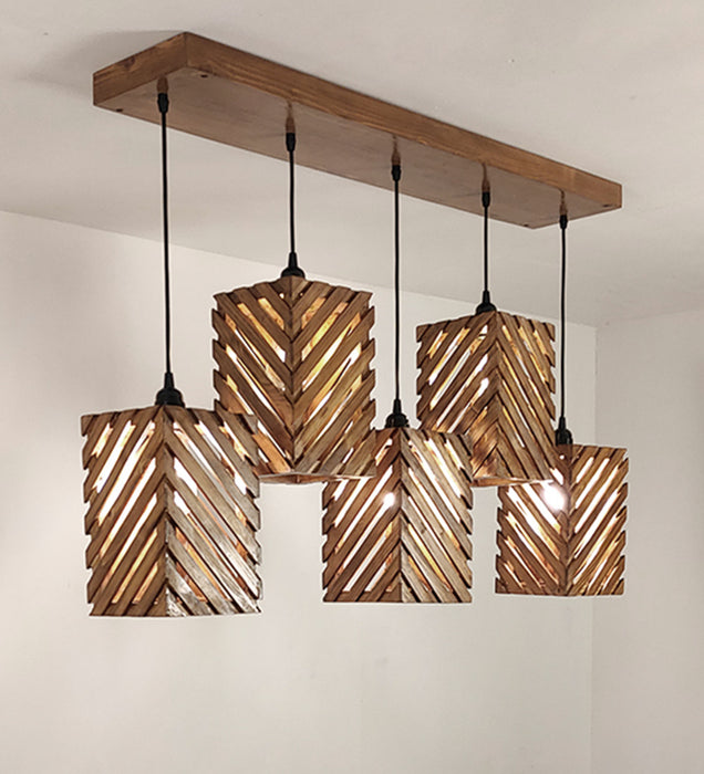 Oblique Brown 5 Series Hanging Lamp