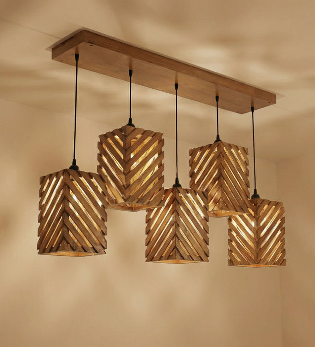 Oblique Brown 5 Series Hanging Lamp