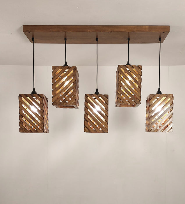 Oblique Brown 5 Series Hanging Lamp