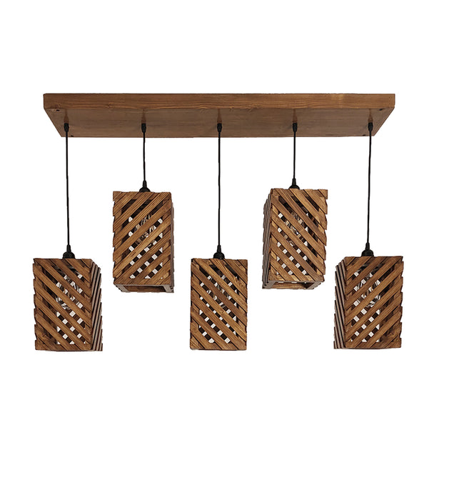 Oblique Brown 5 Series Hanging Lamp