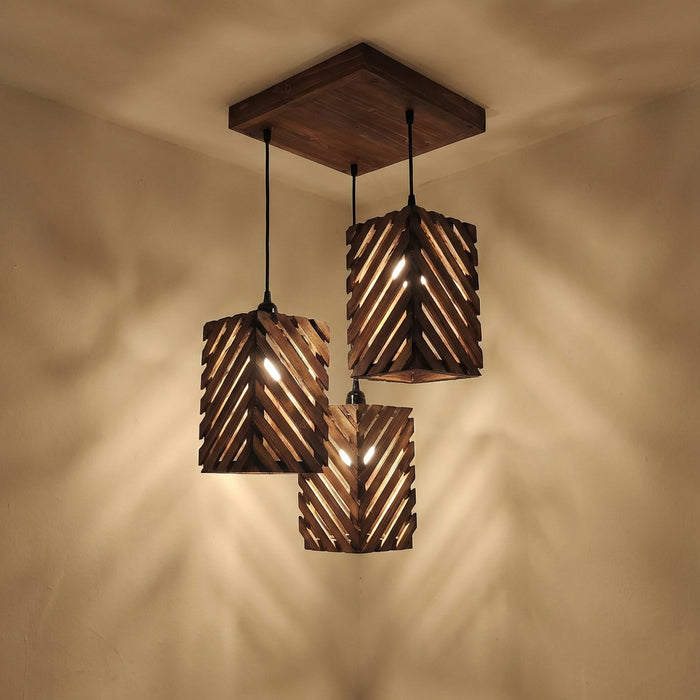 Oblique Brown Cluster Hanging Lamp