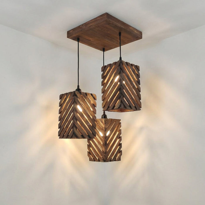 Oblique Brown Cluster Hanging Lamp