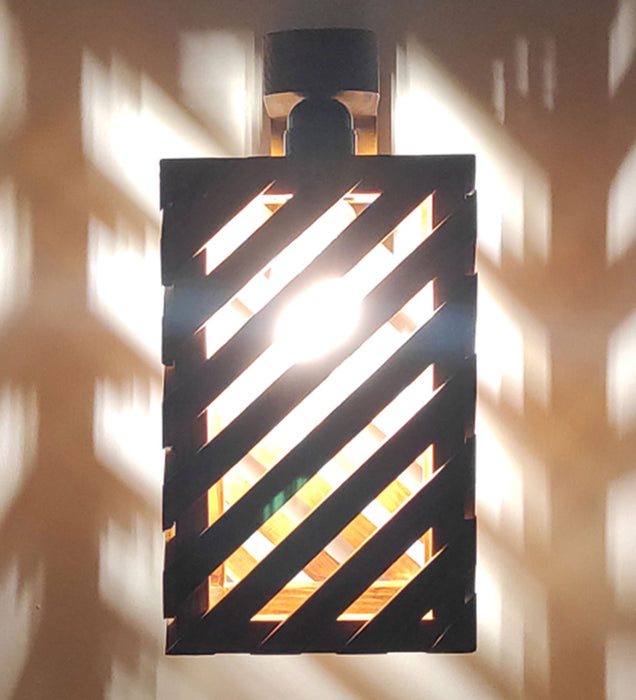 Oblique Brown Wooden Wall Light