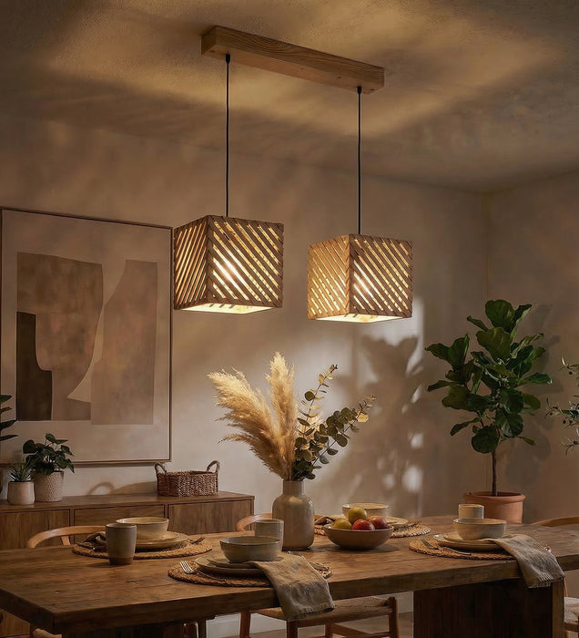 Oblique Beige 2 Series Hanging Light