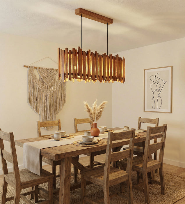 Palisade 36 Centrum Brown Wooden 3 Series Hanging Lamp