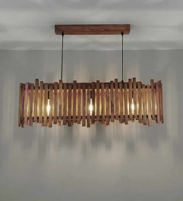 Palisade 36 Centrum Brown Wooden 3 Series Hanging Lamp