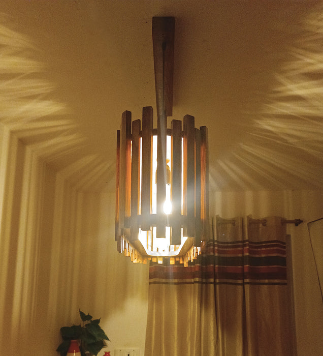 Palisade 36 Centrum Brown Wooden 3 Series Hanging Lamp