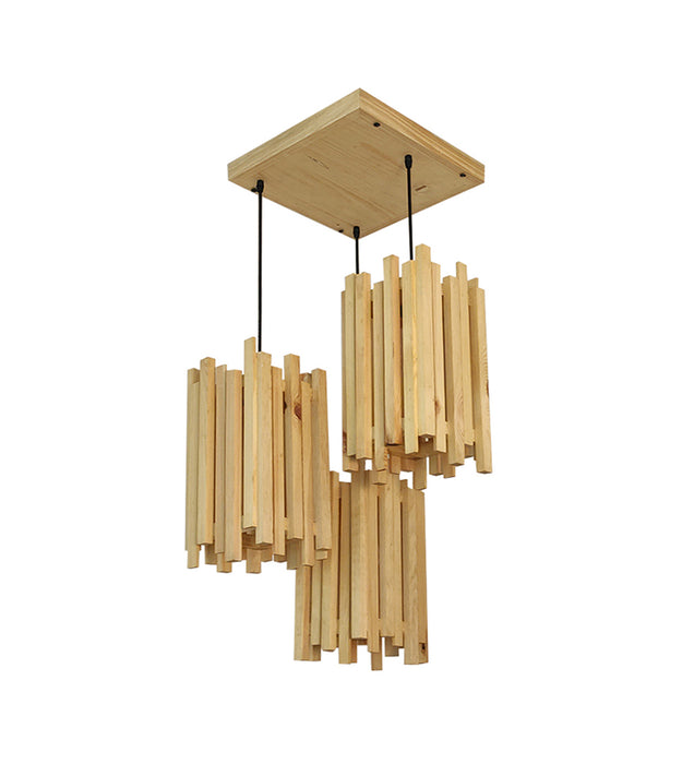 Palisade Beige Wooden Cluster Hanging Lamp