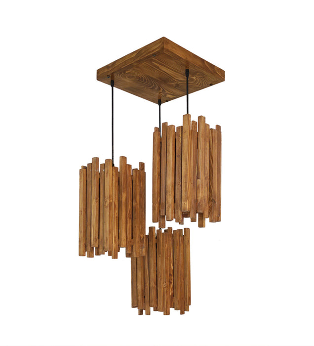 Palisade Brown Wooden Cluster Hanging Lamp
